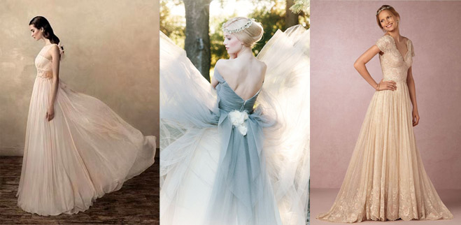 Будь оригинальной: свадебное платье в пастельных тонах!