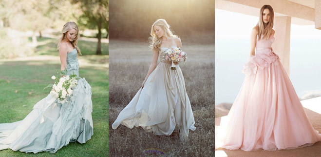 Будь оригинальной: свадебное платье в пастельных тонах!