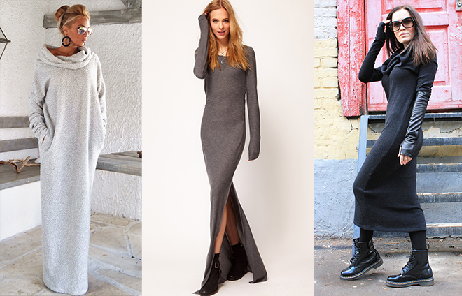 С чем носить вязаное платье: 25 фото-примеров | Trendy-U