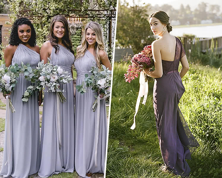 Фото образов с шифоновыми платьями для подружек невесты