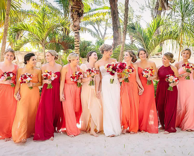 Фото образов с шифоновыми платьями для подружек невесты