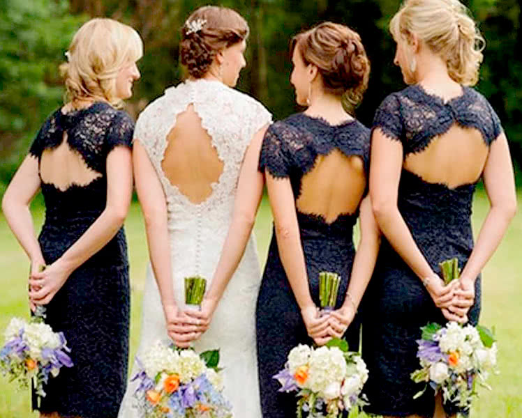 Кружевные платья для подружек невесты