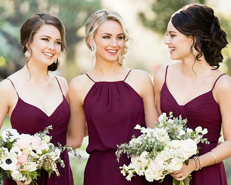 Какое бордовое платья выбрать для подружки невесты