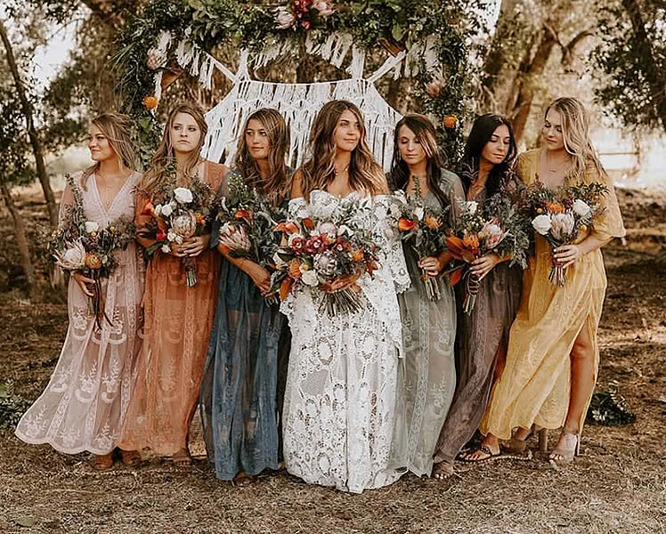 Длинные платья для подружки невесты, фото