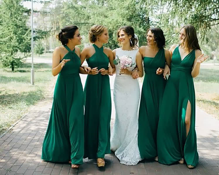Какие платья-трансформеры выбрать для подружек невесты, фото