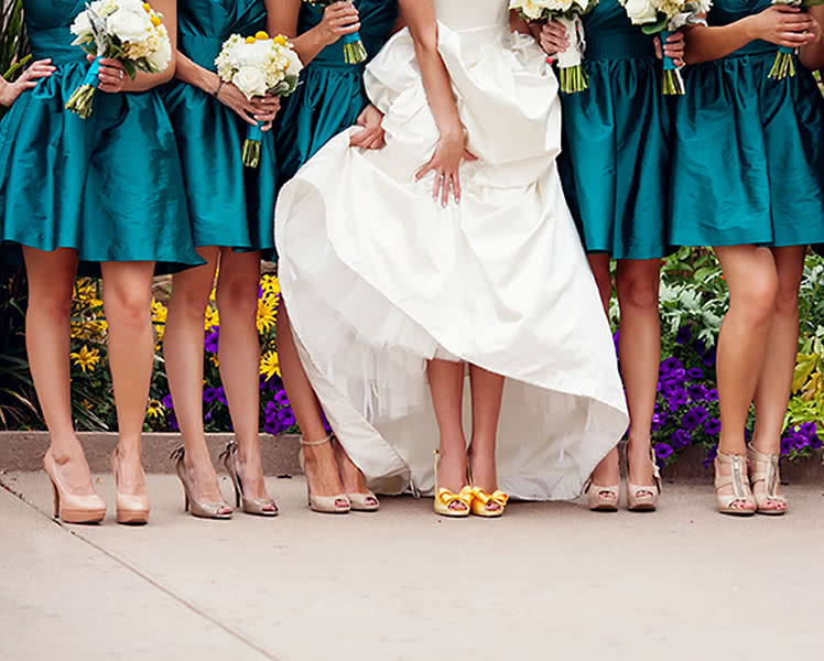 Короткие платья для подружек невесты