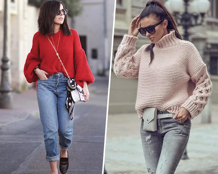 Модные женские свитера и джемперы с оригинальными рукавами