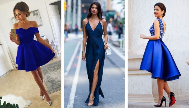 Темно-синее платье – универсальный наряд для любого случая