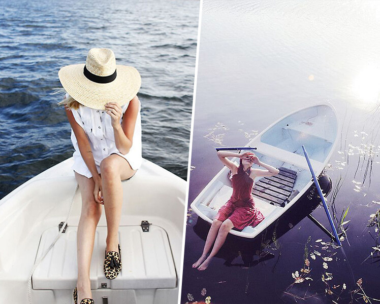 идеи для фотосессии летом на лодке