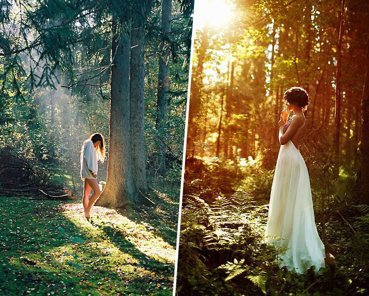 идеи для фотосессии в лесу для девушек