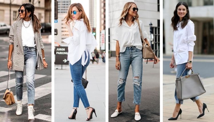 Как носить рубашку с джинсами: 10 модных образов