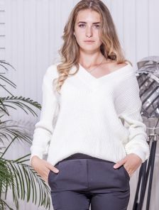 Женский теплый свитер с открытой спинкой, 40% шерсть; 10% мохер