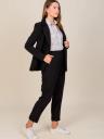 Увеличить фото Черный классический женский брючный костюм двойка с классическими брюками и пиджаком, фото 2