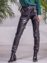 Черные облегающие кожаные женские брюки, фото 3