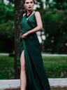 Красивое зелёное шелковое платье в пол, фото 2