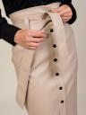 Женская кожаная юбка- карандаш длины миди с карманами и поясом, фото 2
