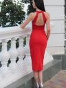 Красное платье с открытой спиной и разрезом на ноге, фото 5