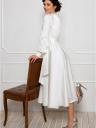 Нарядное белое шелковое платье до косточки на длинный рукав, фото 3
