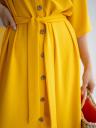 Летнее стильное платье-рубашка жёлтого цвета длинное, фото 2