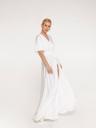 Нарядное шелковое белое платье в пол, юбка-солнце с разрезом, фото 4