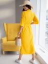 Летнее стильное платье-рубашка жёлтого цвета длинное, фото 3