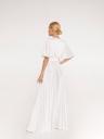 Нарядное шелковое белое платье в пол, юбка-солнце с разрезом, фото 5