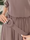 Летнее платье макси-длины с поясом коричневого цвета, фото 5