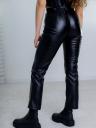 Черные облегающие женские брюки с эко кожы, фото 2