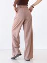 Широкие женские брюки с высокой талией цвета капучино, фото 5