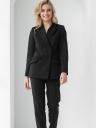 Стильный качественный женский пиджак черного цвета большого размера, фото 3