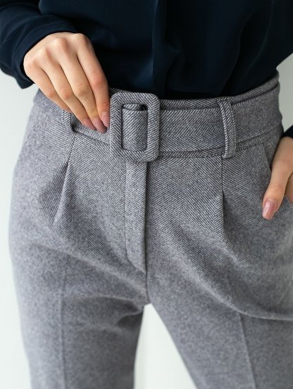 Стильные классические серые брюки, фото 1