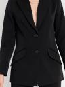 Стильный качественный женский пиджак черного цвета большого размера, фото 5