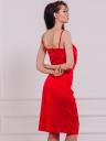 Вечернее атласное красное платье с декольте, фото 4