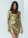 Нарядное золотое коктейльное платье в пайетку на корпоратив, фото 3