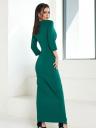 Нарядное зеленое длинное платье с высоким разрезом, фото 4