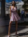 Короткое розовое платье на брительках, фото 3