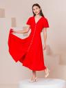 Летнее легкое красное платье на короткий рукав миди длины, фото 3
