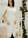 Элегантное нарядное белое платье с бахрамой, фото 2