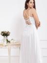 Блестящее длинное вечернее платье белого цвета, фото 4