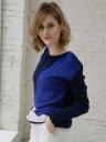 Синий женский стильный джепер оверсайс, фото 7