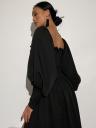 Модное нарядное платье черного цвета с пышным рукавом, фото 5