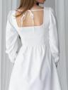 Белое классическое платье на длинный рукав, фото 3