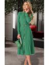 Зеленое платье плиссе на длинный рукав, фото 3
