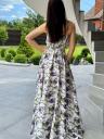 Длинное летнее шелковое платье сарафан в цветочек на бретелях, фото 3