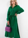 Легкое зеленое платье миди длины на длинный рукав, фото 2