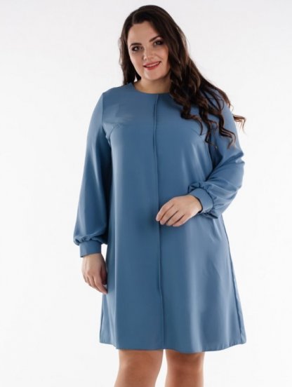 Нарядное голубое платье с рукавом, фото 1
