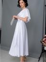 Потрясающее белое коктейльное платье А-силуэта длины миди — подходит для лета, весны и осени, фото 2