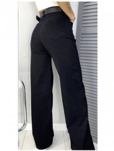 Классические черные расклешенные женские джинсы