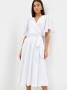 Потрясающее белое коктейльное платье А-силуэта длины миди — подходит для лета, весны и осени, фото 3