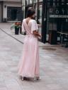 Нарядное розовое блестящее платье в пол, фото 4